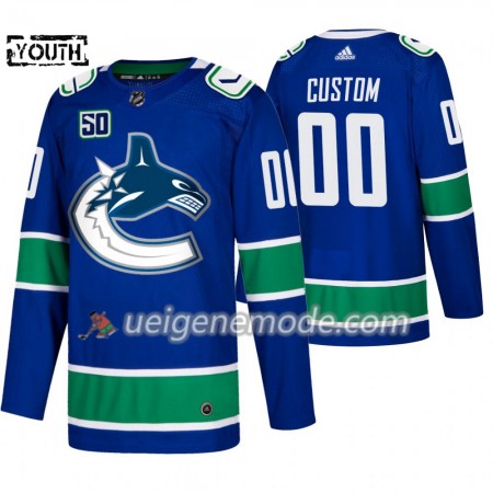 Kinder Eishockey Vancouver Canucks Trikot Custom 50th Anniversary Adidas 2019-2020 Blau Authentic